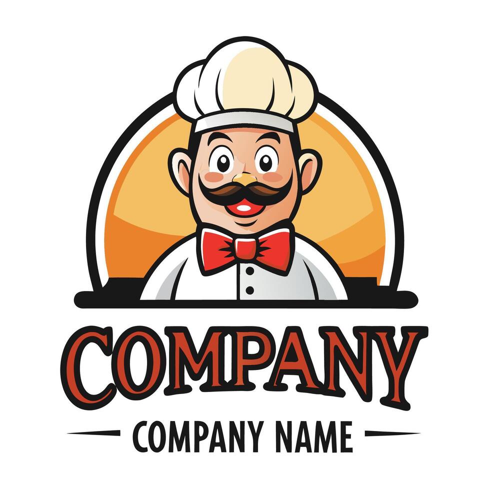 chef logo design template, illustration on a white background vector
