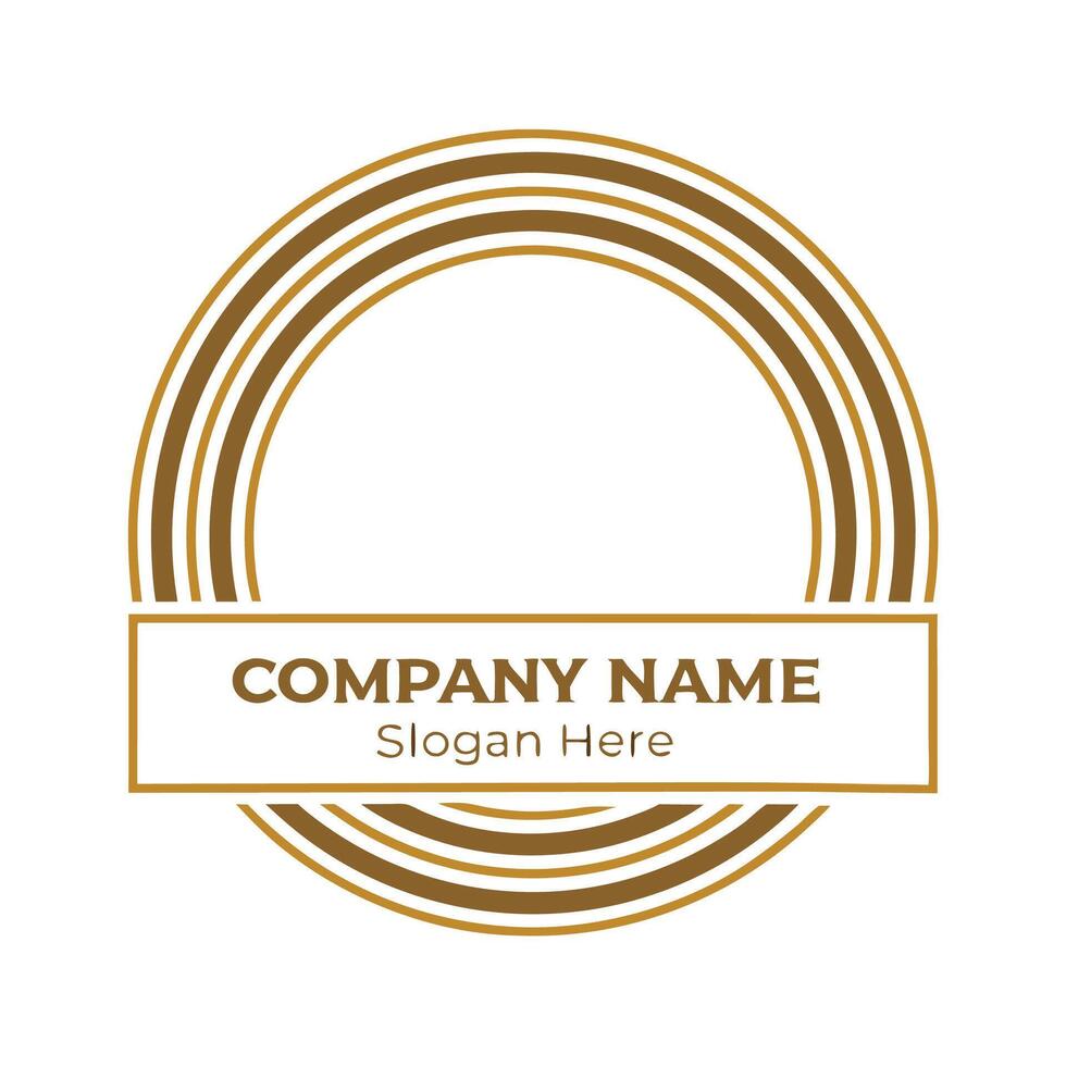 a circular logo with a gold frame on a white background vector