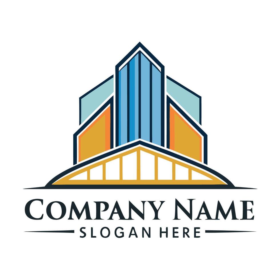 modern building logo template illustration on a white background vector