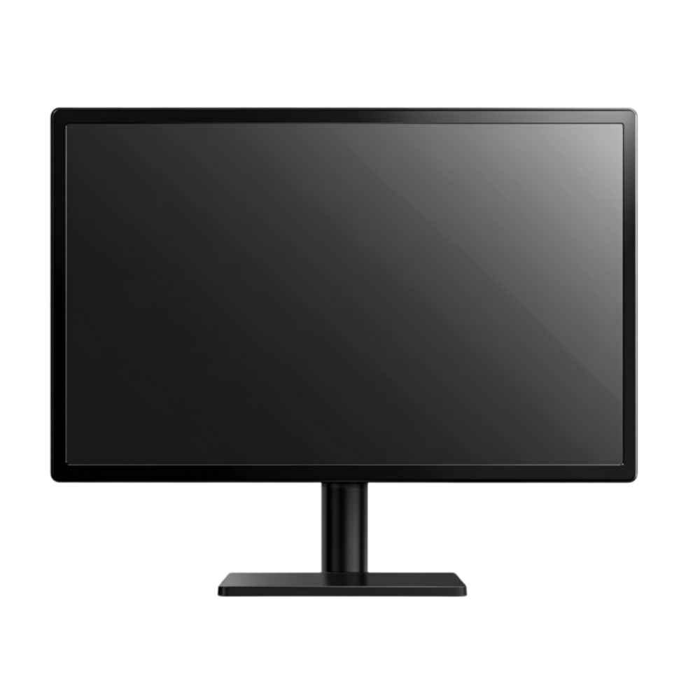 Black Computer Monitor on Transparent Background png