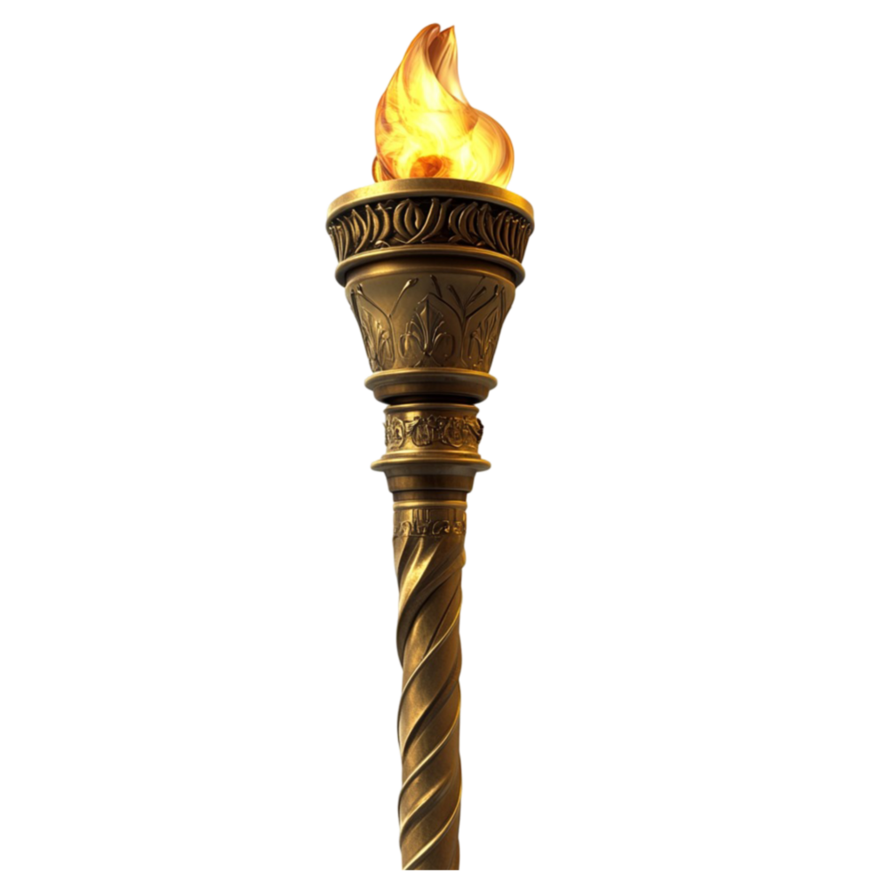 Glowing Torch Flame on Transparent Background png
