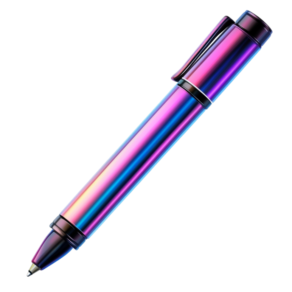 Pen with a Rainbow Colored Tip on Transparent Background png