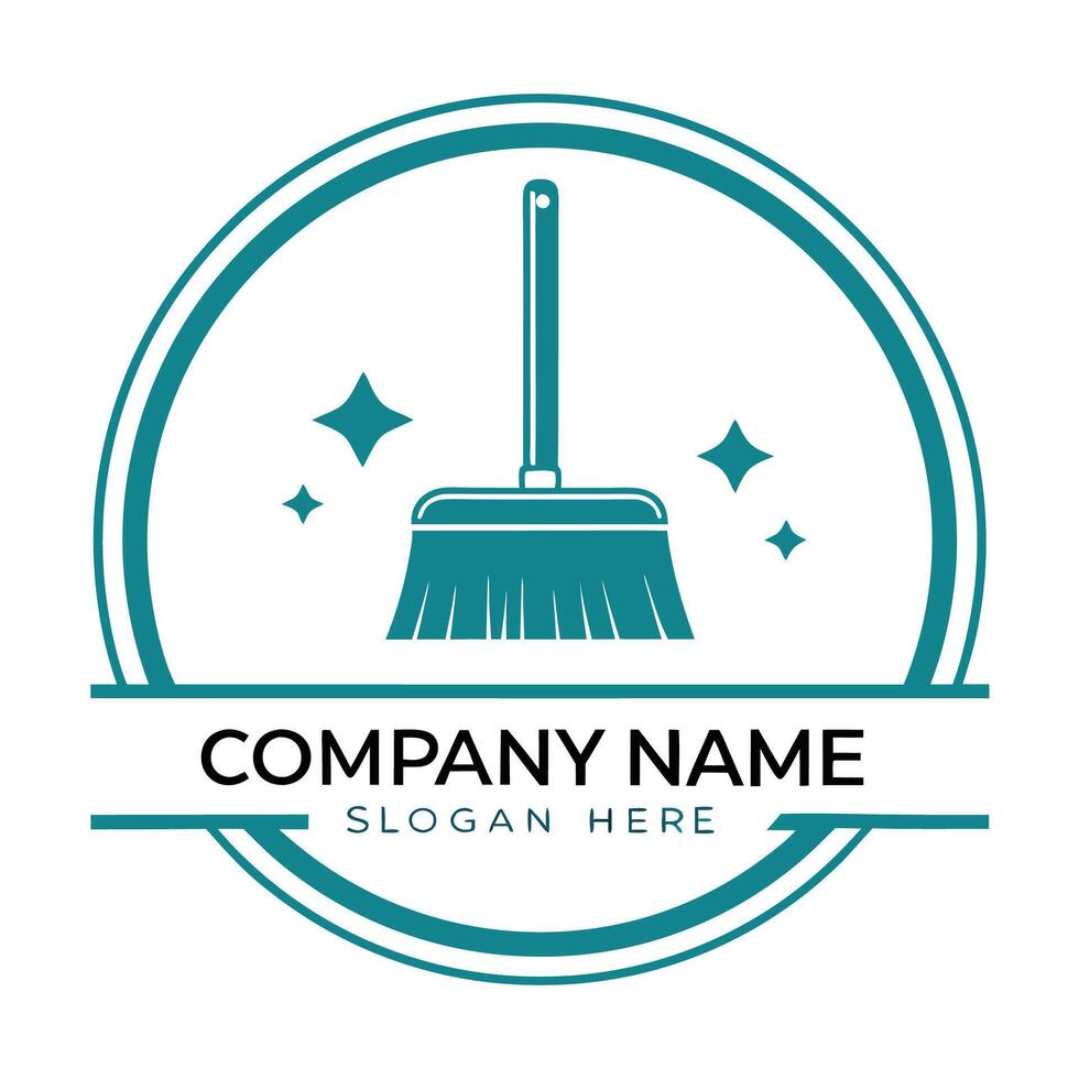 cleaning company logo design template on a white background vector