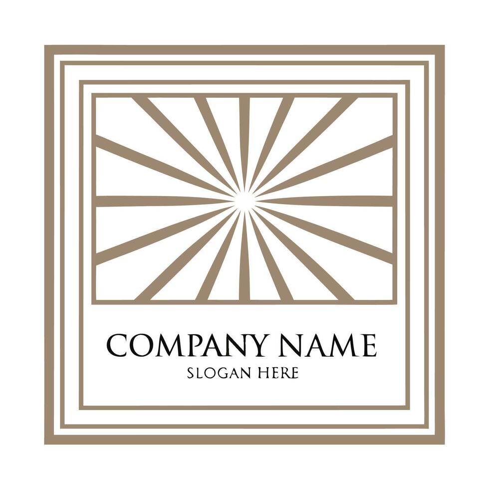 a logo for a company that is made up of a sunburst on a white background vector