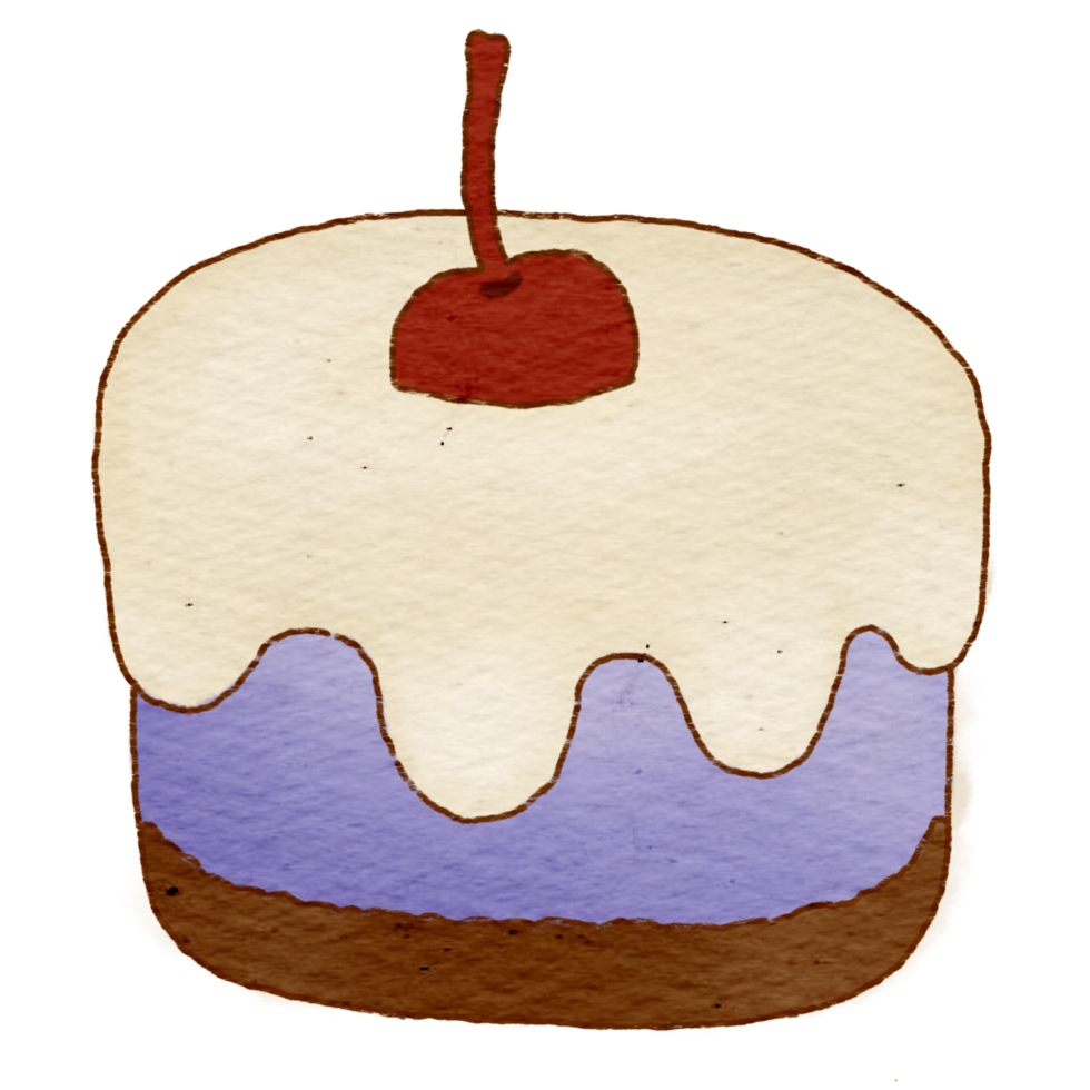 Isolate cake stickers, planner stickers elements. png