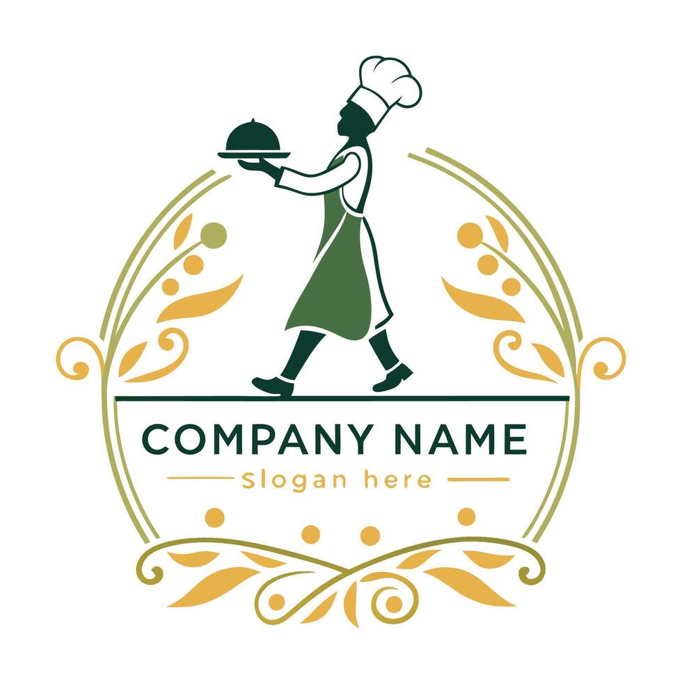 chef logo design template on a white background vector