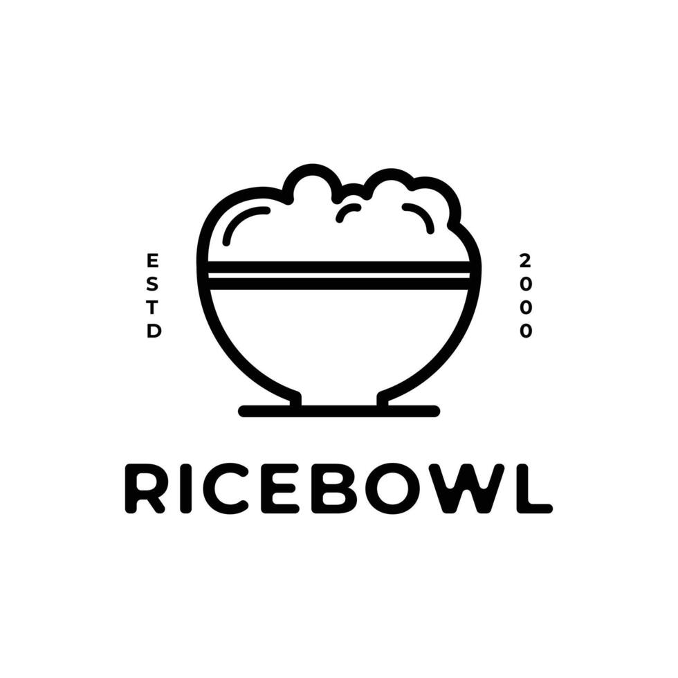 rice bowl logo design concept creative idea vector