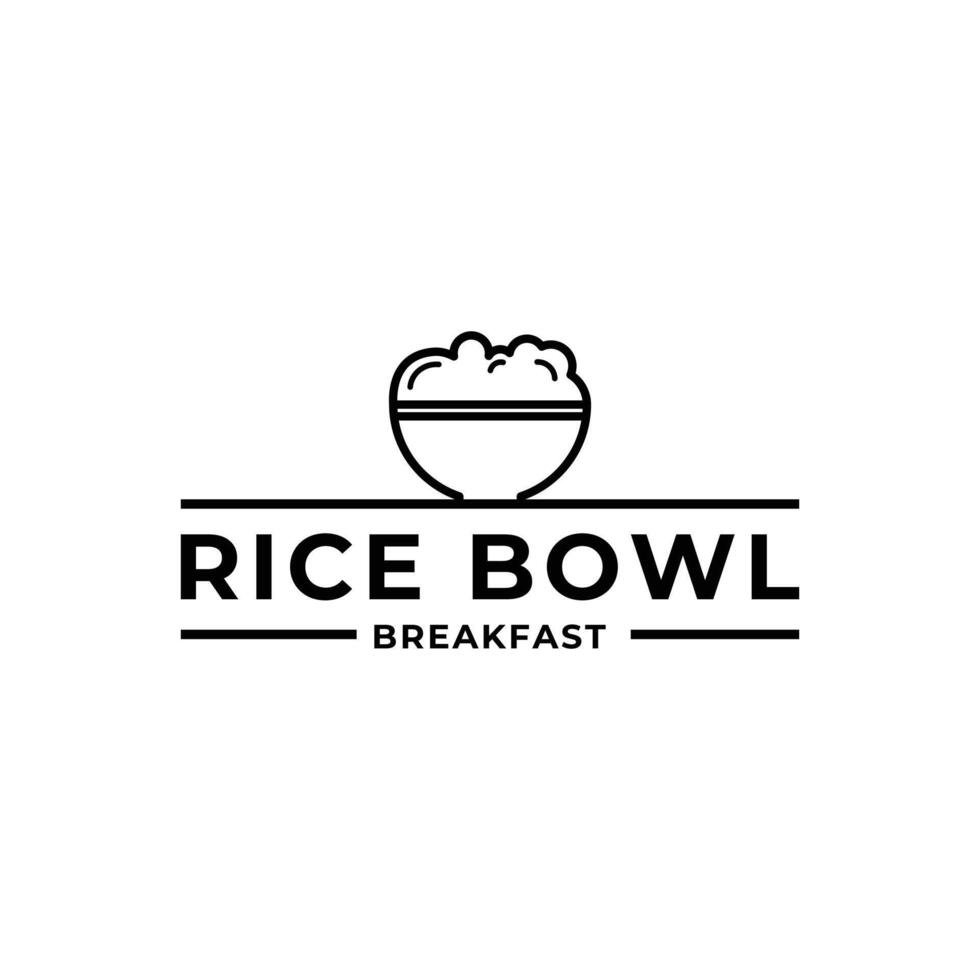 rice bowl logo design creative idea vector