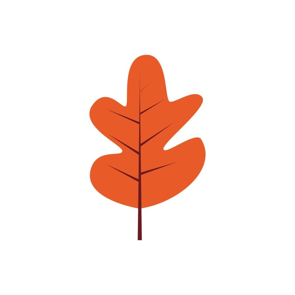 Autumn Oak Leaf Icon Flat Style vector