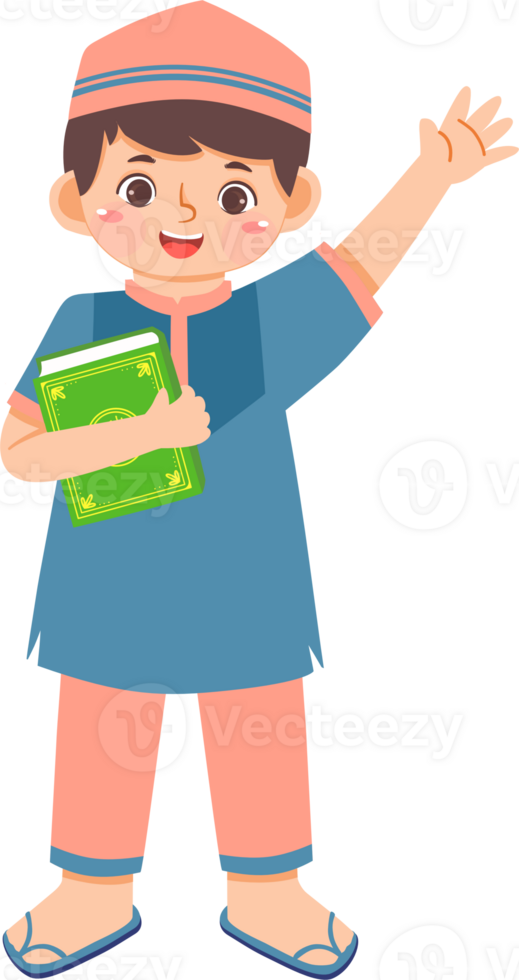 Muslim kid with quran png