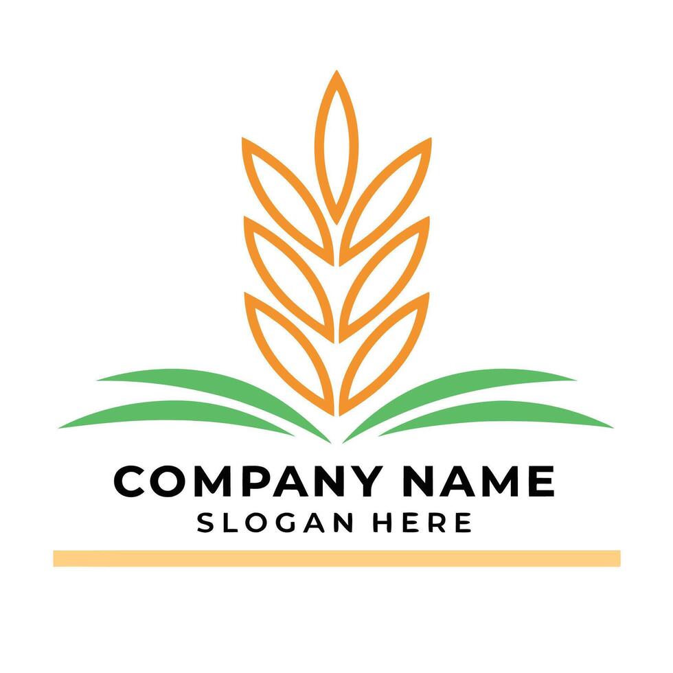 an image of a wheat field with a logo on a white background vector