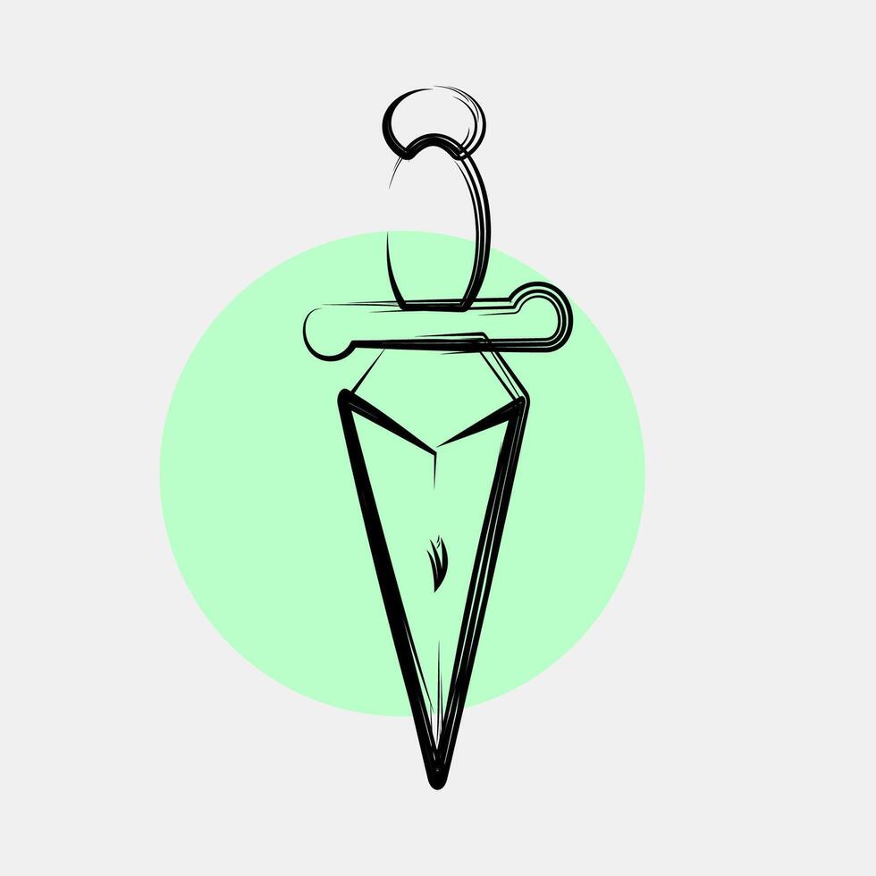 Icon dagger. Traditional tattoo elements. Icon in color spot style. vector