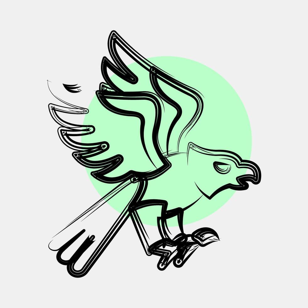 Icon eagle. Traditional tattoo elements. Icon in color spot style. vector