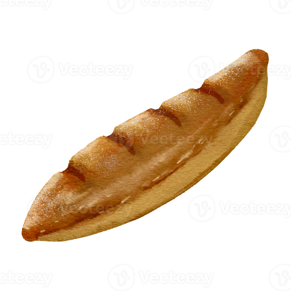 a ruddy loaf of bread with an elongated shape png