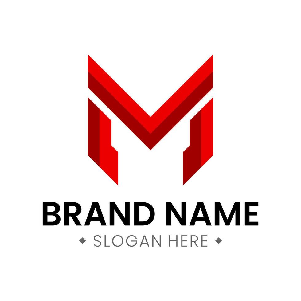 Red M logo for adventure game company vector