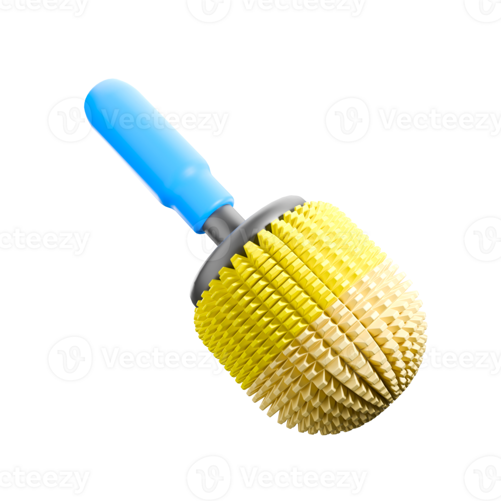 a 3d icon render of toilet brush png