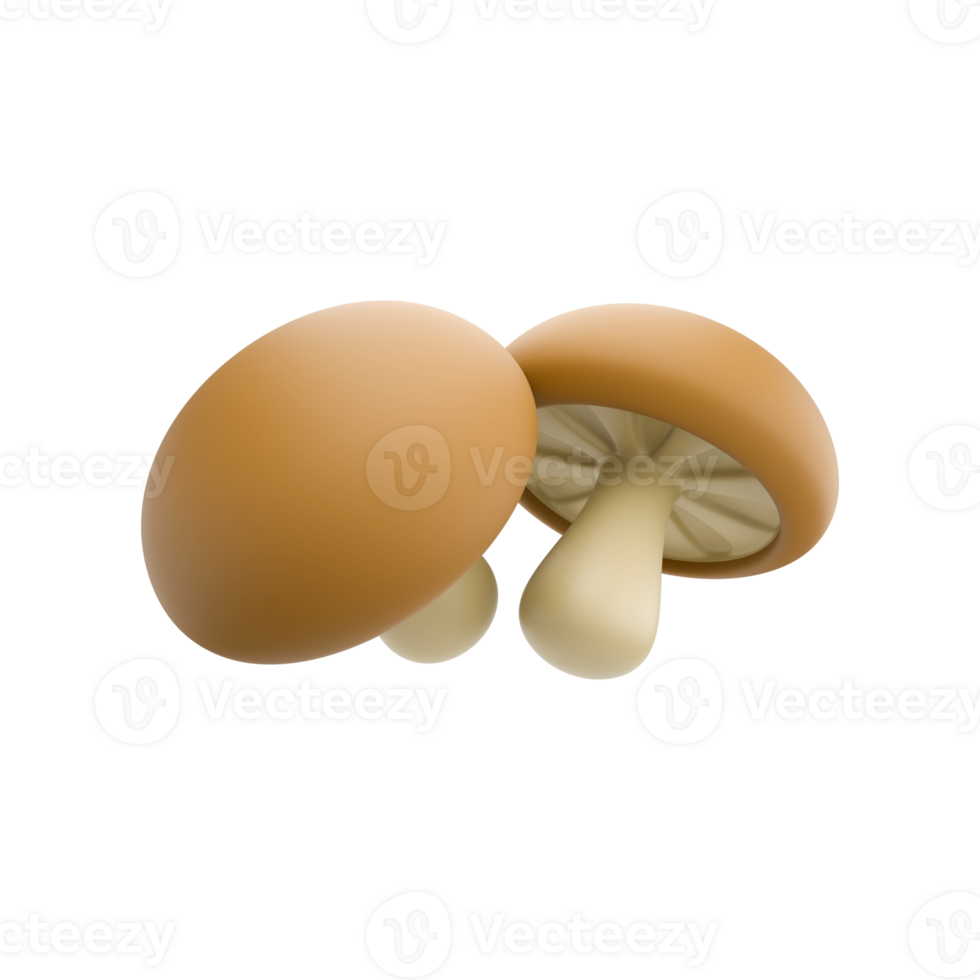 a 3d icon render of mushroom png