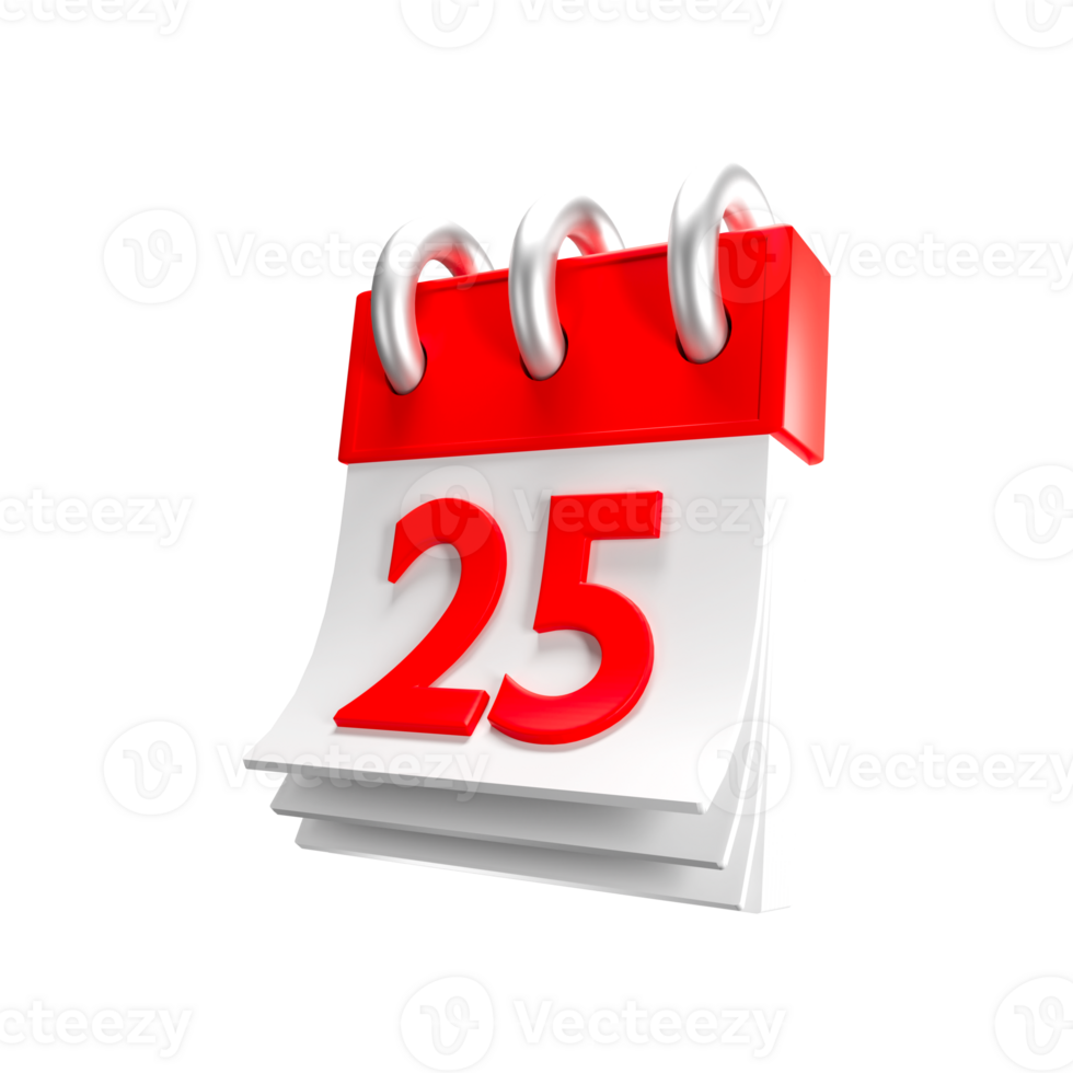 a 3d icon render of christmas date png