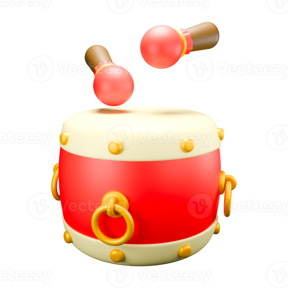 a 3d render of Chinese new year red fan png