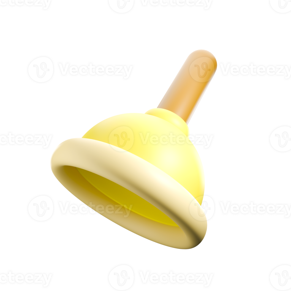 a 3d rendered illustration of yellow plunger png