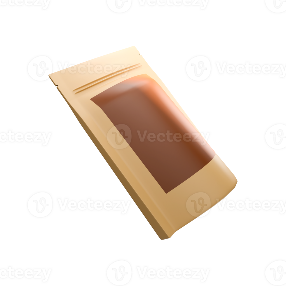 a 3d icon render of coffee packaging png