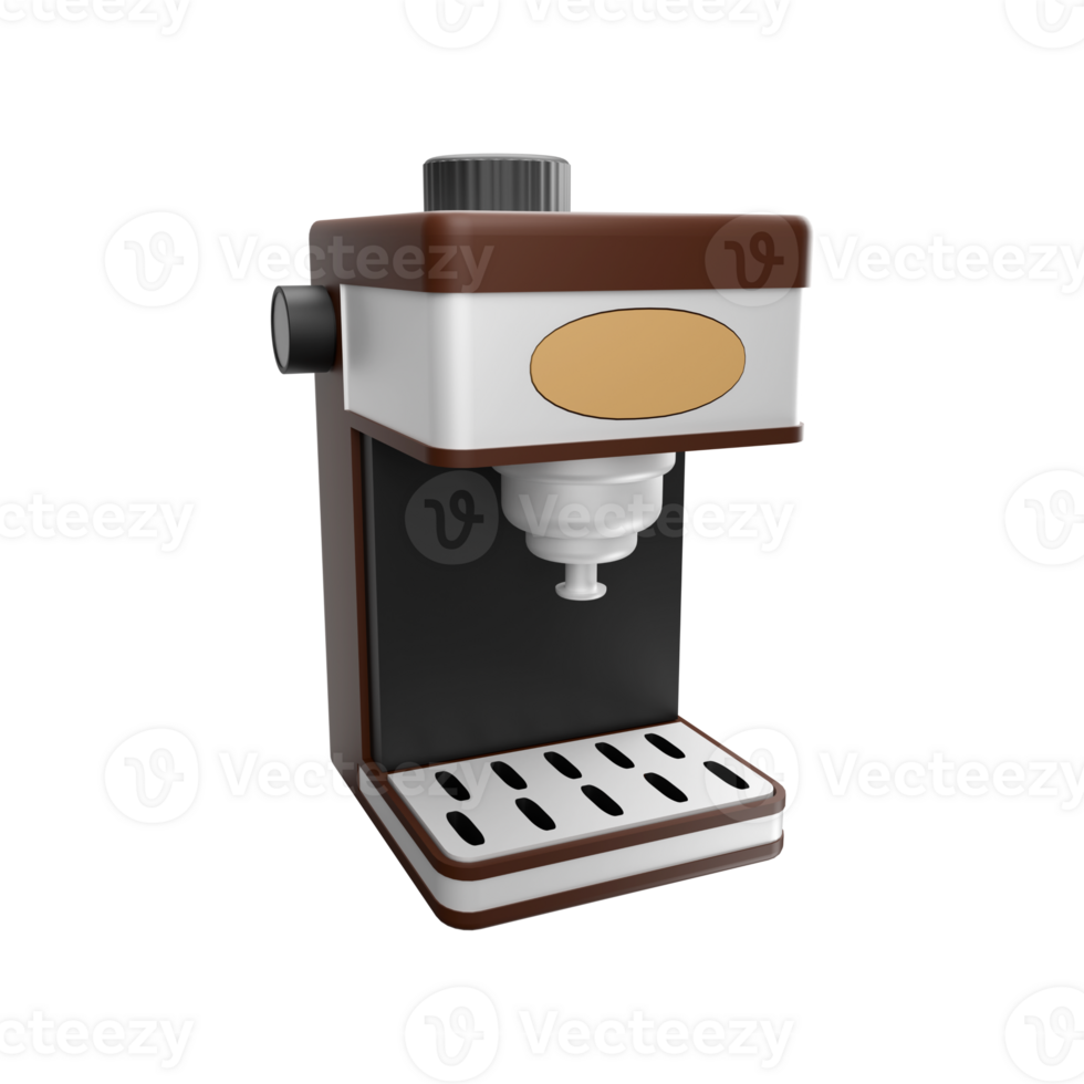 a 3d icon render of espresso machine png
