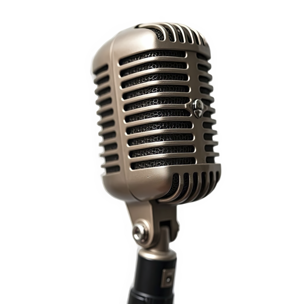 classic microphone isolated on transparent background png