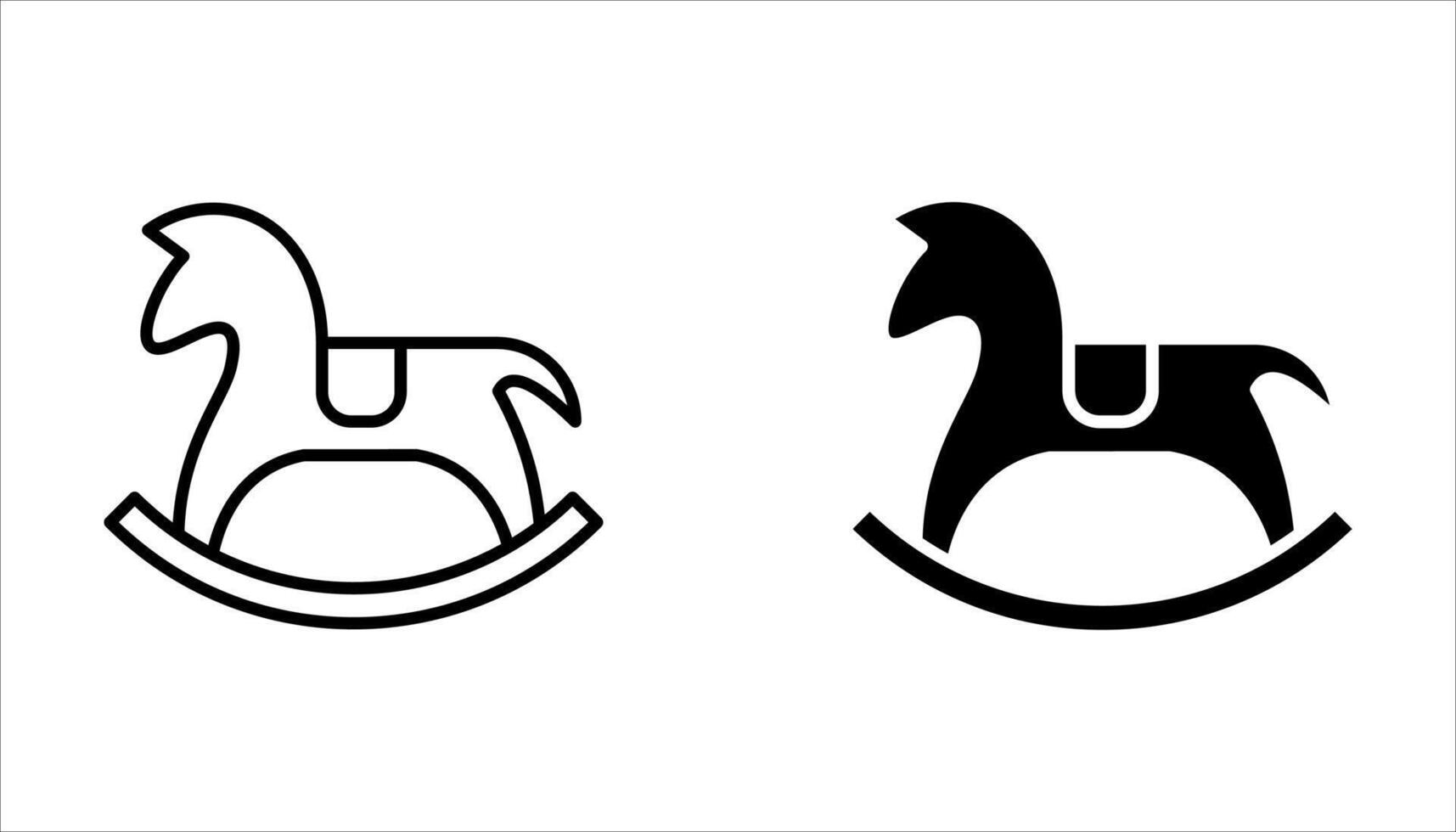 horse toy icon set vector
