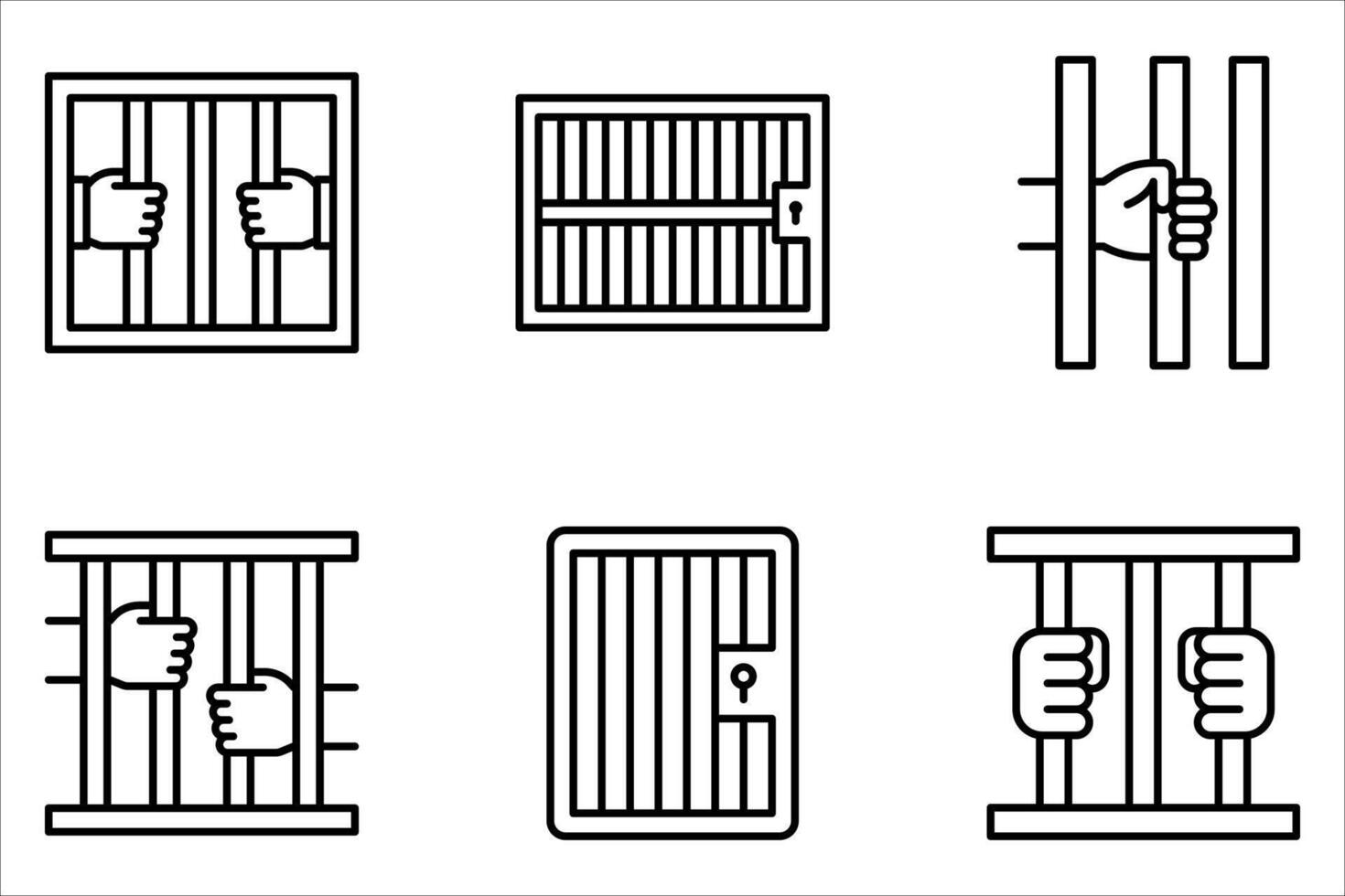 prison icon set vector
