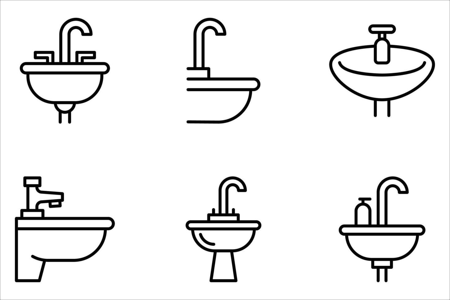sink icon set vector