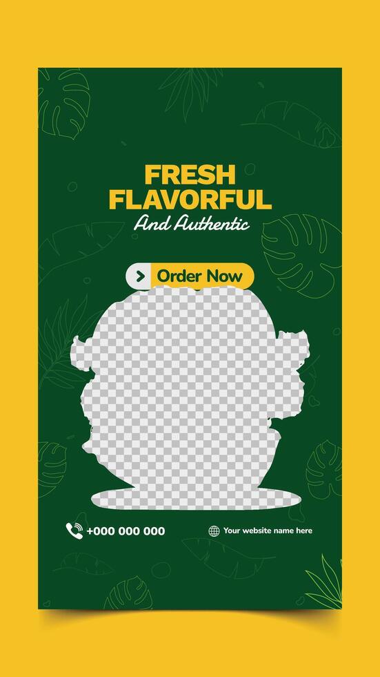 Fresh flavorful burger social media story template design vector