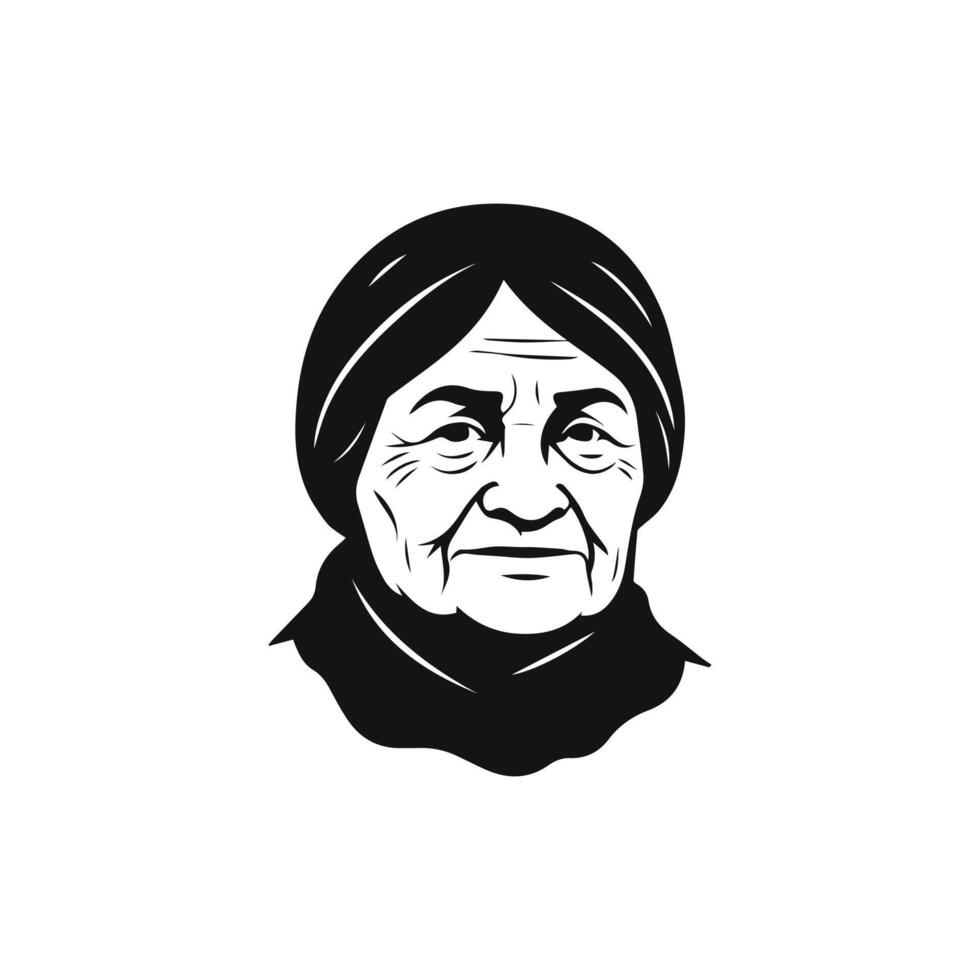 silhouette of a grandmother vector
