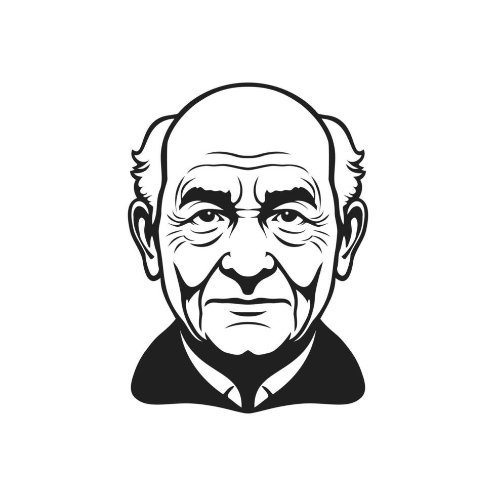 Illustration of a Bald Man vector