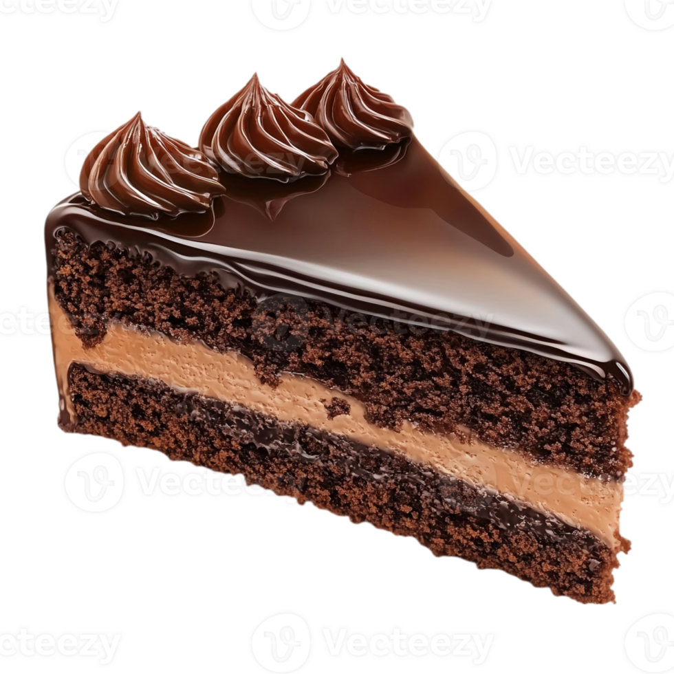 Delicious Chocolate Cake Slice, Isolated on Transparent Background, Perfect for Baking Blogs png