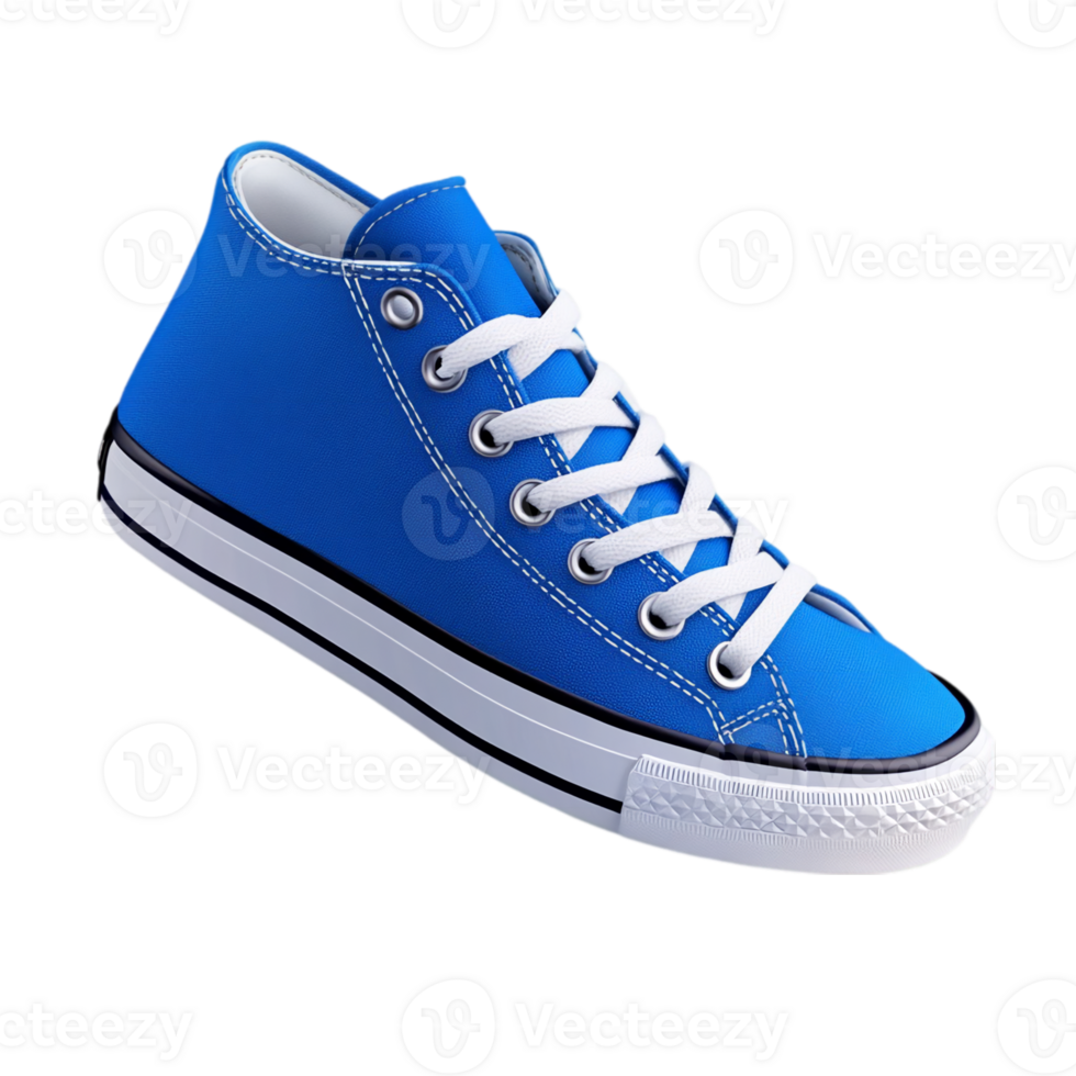 Stylish Blue Sneakers, Isolated View shoes style isolated on transparent background png