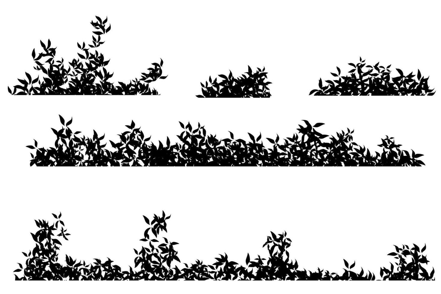 bushes silhouette element vector