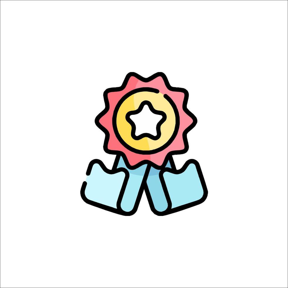 A cartoon award ribbon icon vector