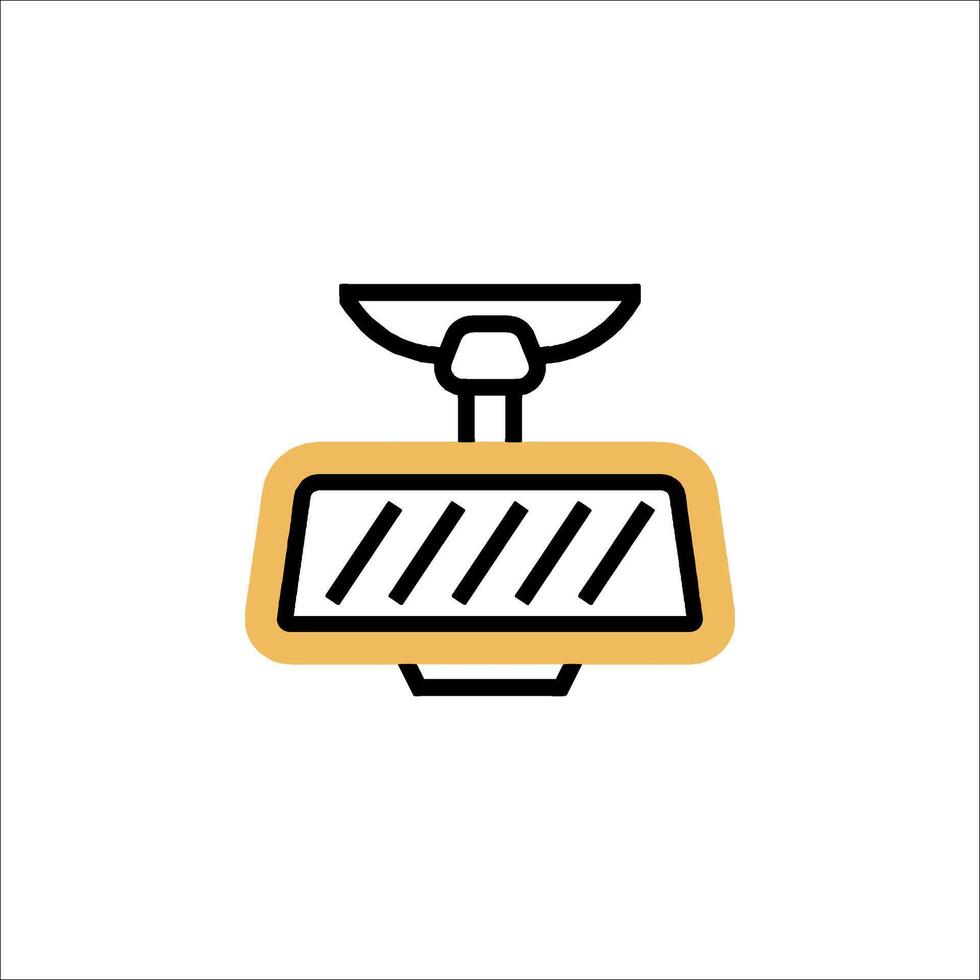 A light fixture with a yellow and black outline vector