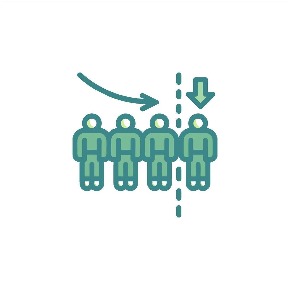 A line icon of people standing in line vector