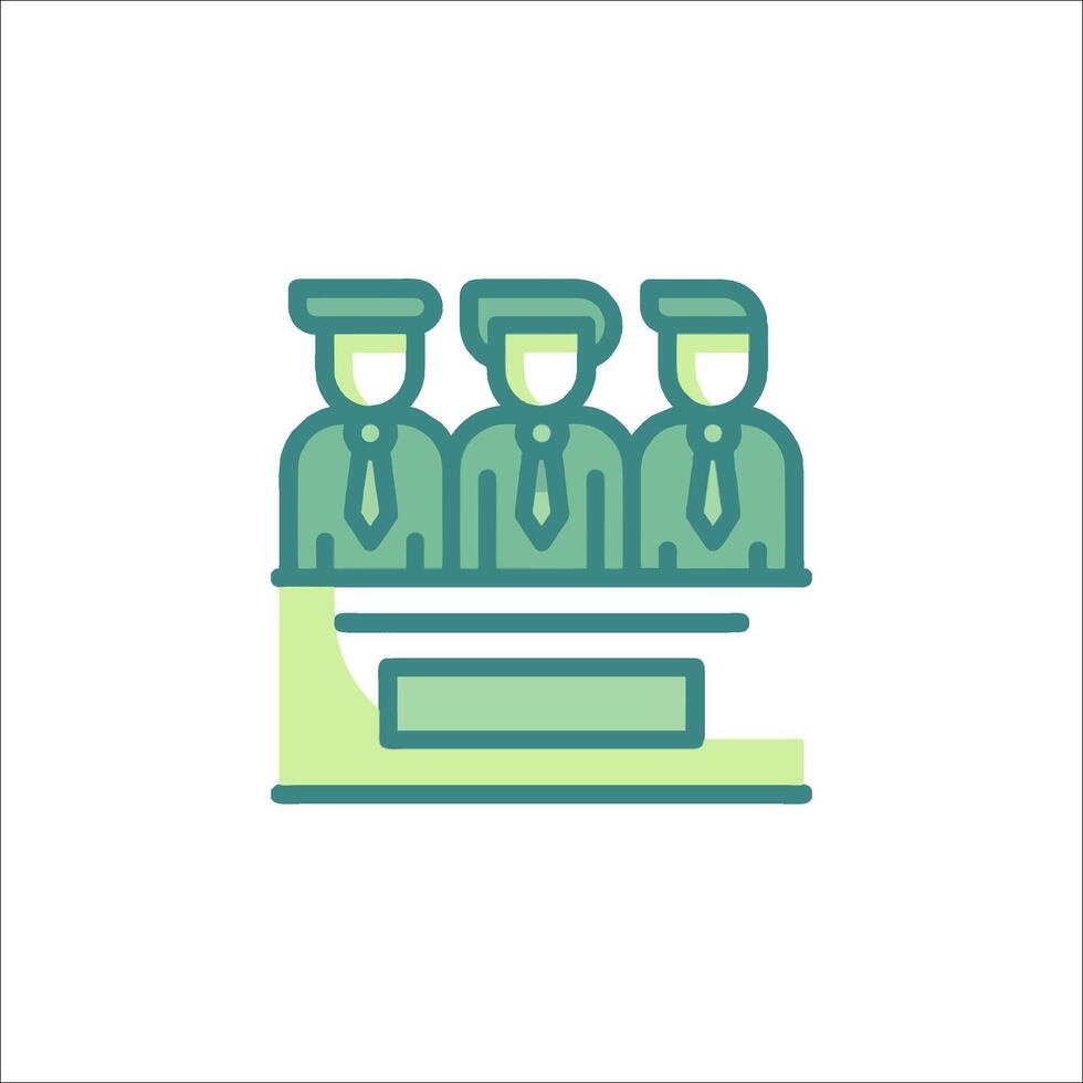 A line icon of three people sitting at a table vector