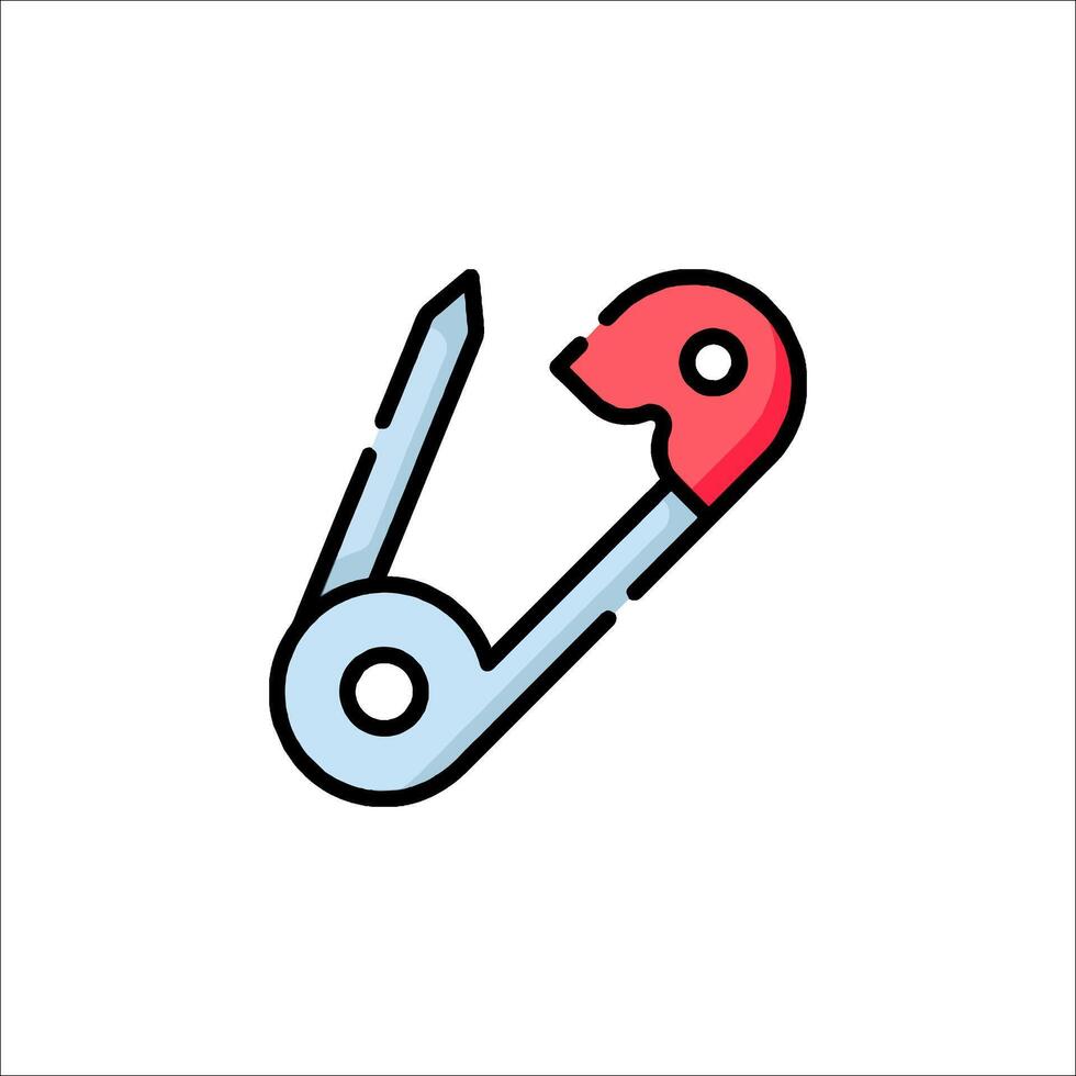 A pin with a red and blue handle vector