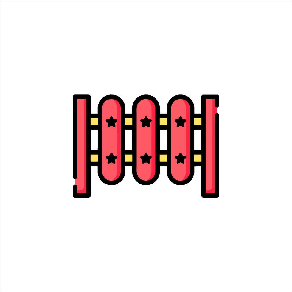 A red and yellow bar with stars on it vector
