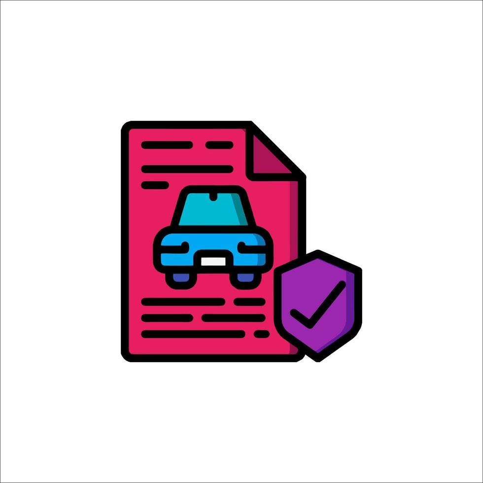A car and a check mark on a document vector