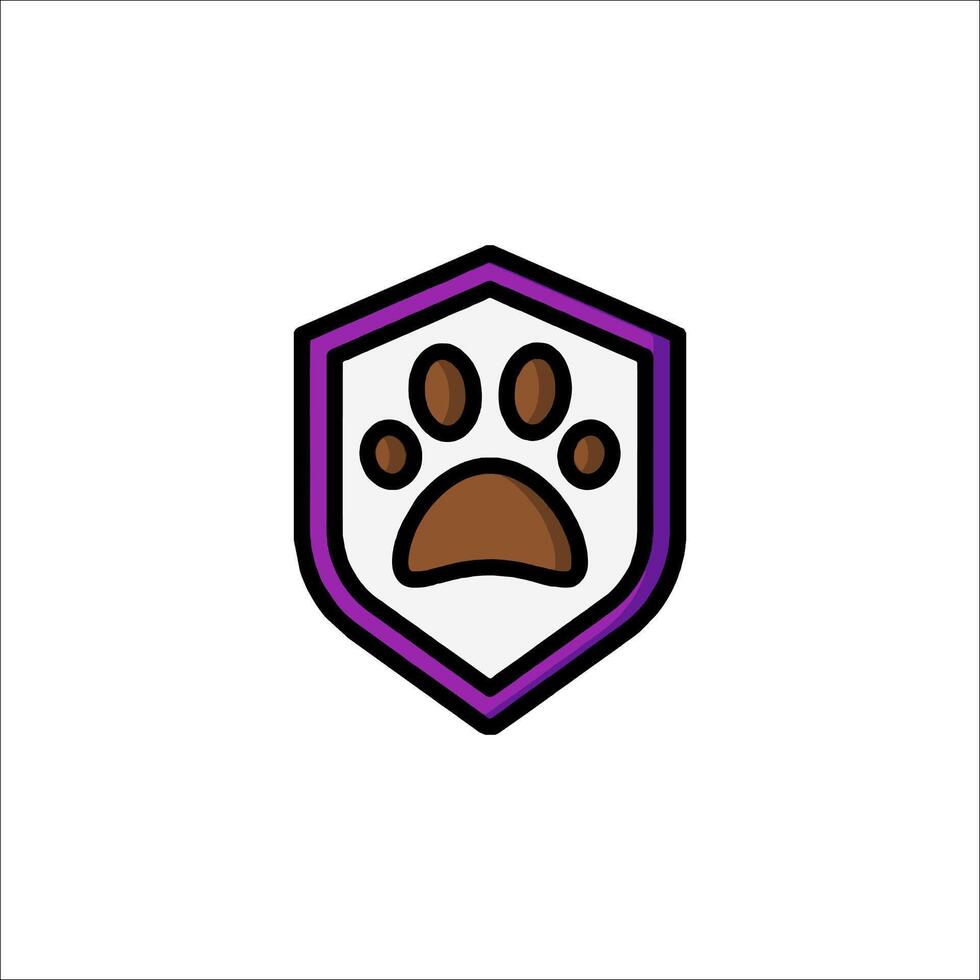 A purple and white logo for a pet store vector