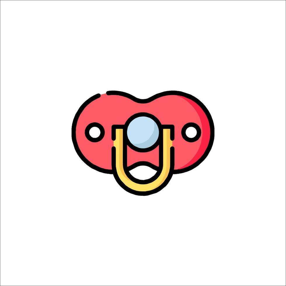 A pacifier with a red and yellow face vector