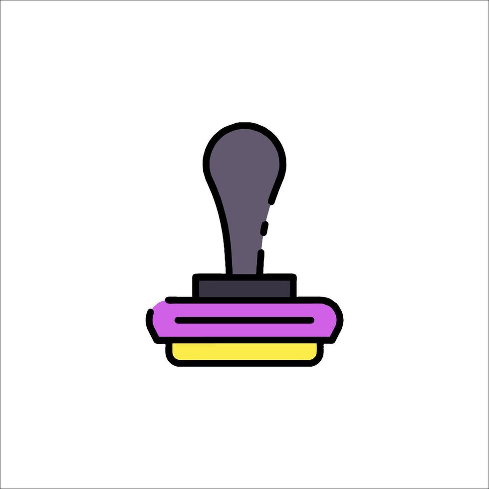 A purple and yellow stamp on a white background vector