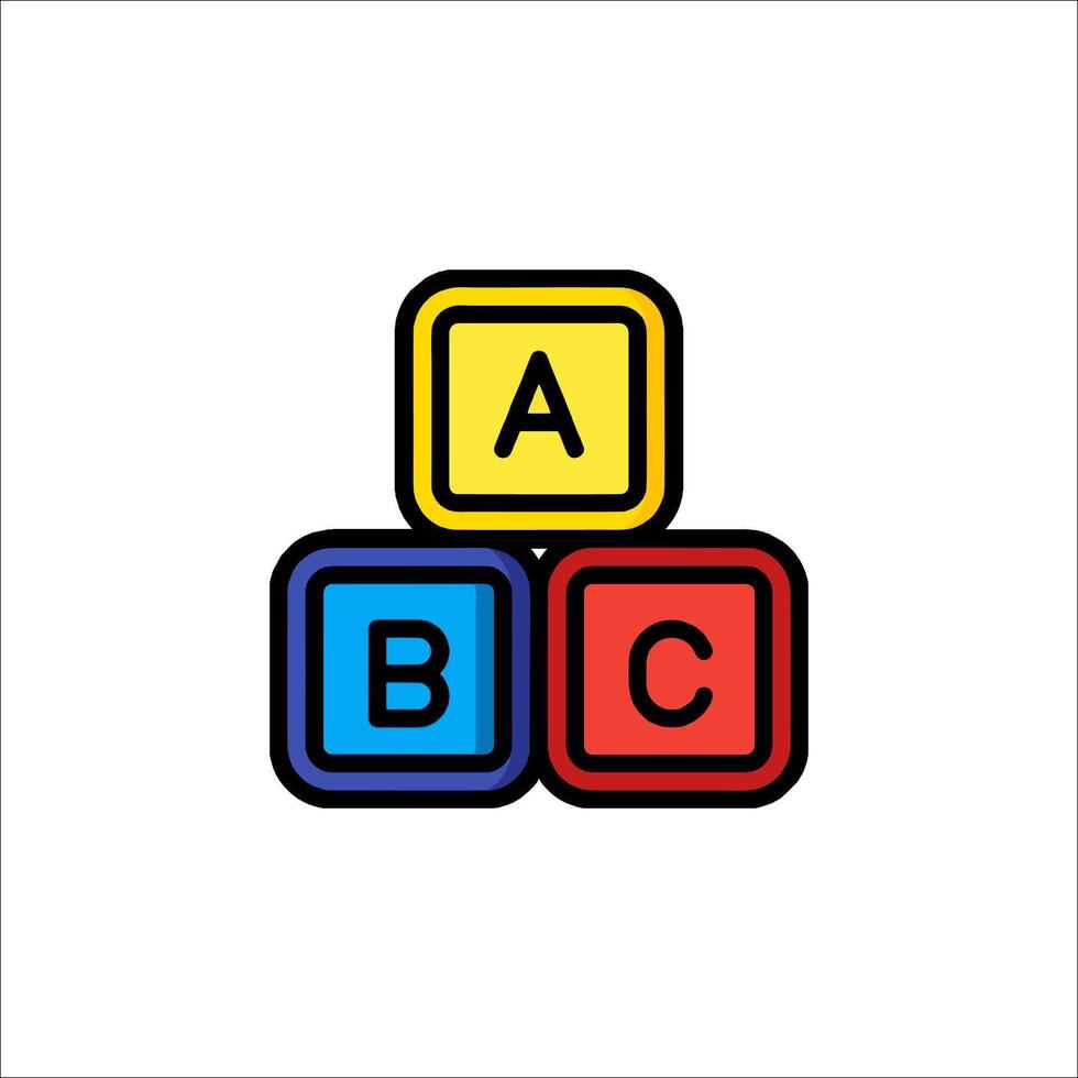 Abc blocks icon vector