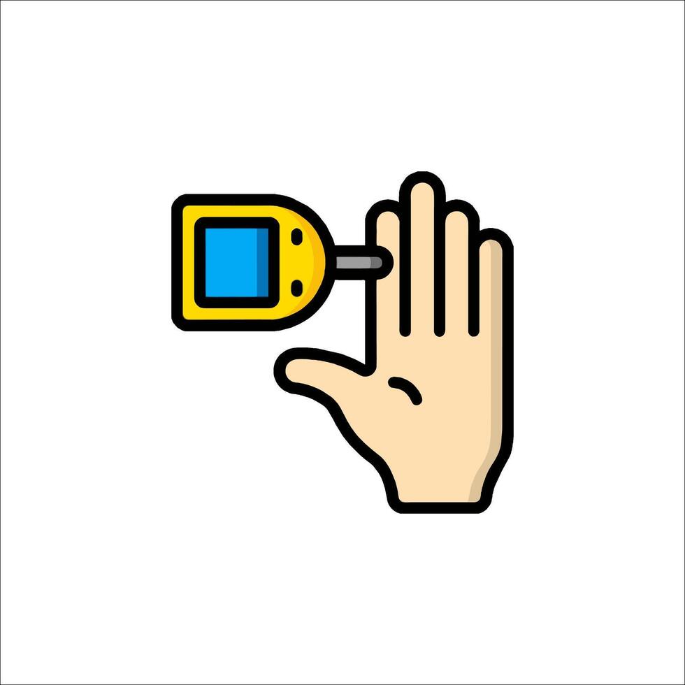 A hand holding a cell phone icon on a white background vector