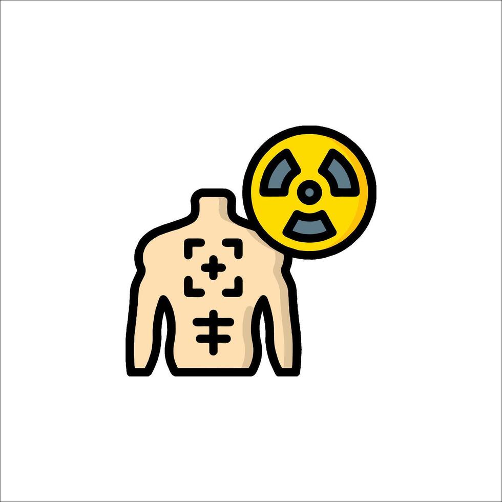 A man with a radiation symbol on his chest vector