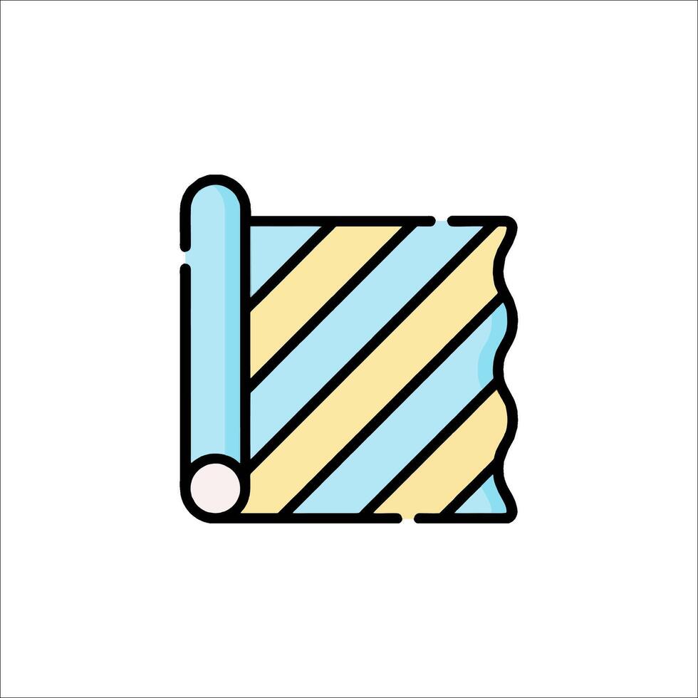 A blue and yellow striped roll of paper vector
